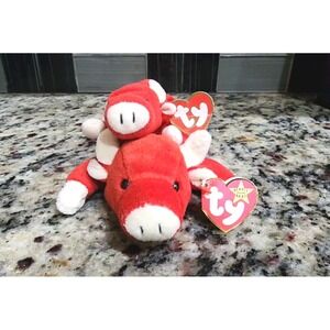 Ty Beanie Baby Snort The Red Pig Original Beanie Baby Matching Set Mama And Baby